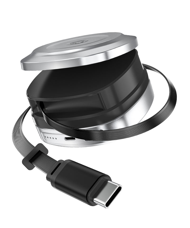 MAGEDGE 10000mAh Powerbank with 45W Type-C Retractable Cable