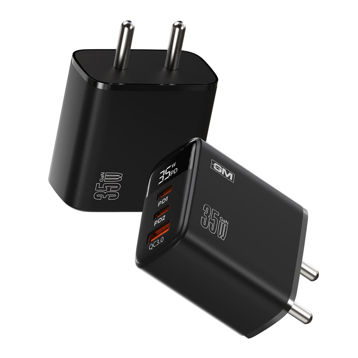 G+ Adapter with LED Display - 35W Fast Charging (Black )