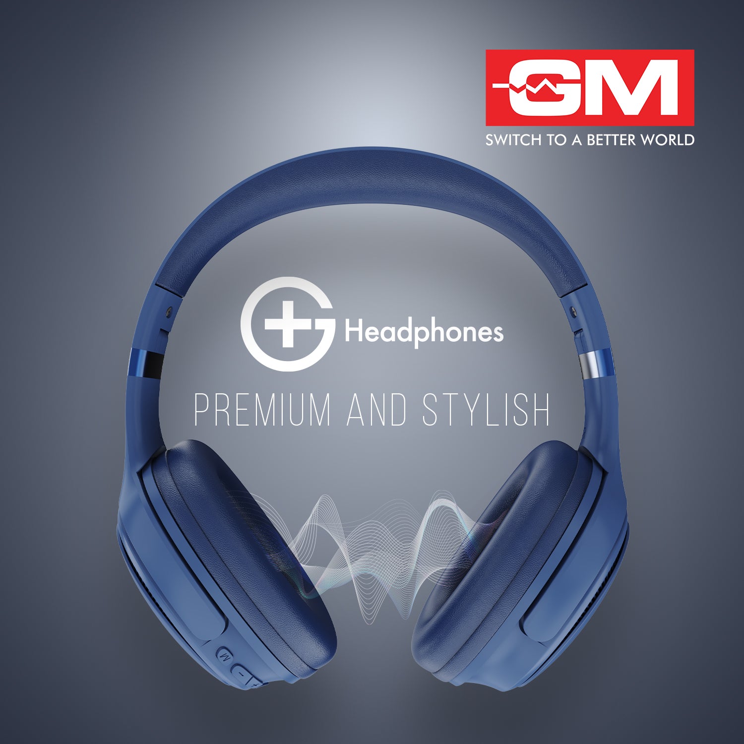 HEADPHONES - BT 5.3, 55H, PURE BASS, LOW LATENCY (Blue)