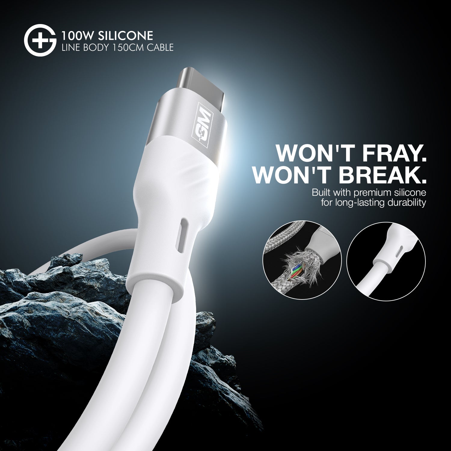 GM G+  Silicon Line Body 150cm Cable 100W (White)