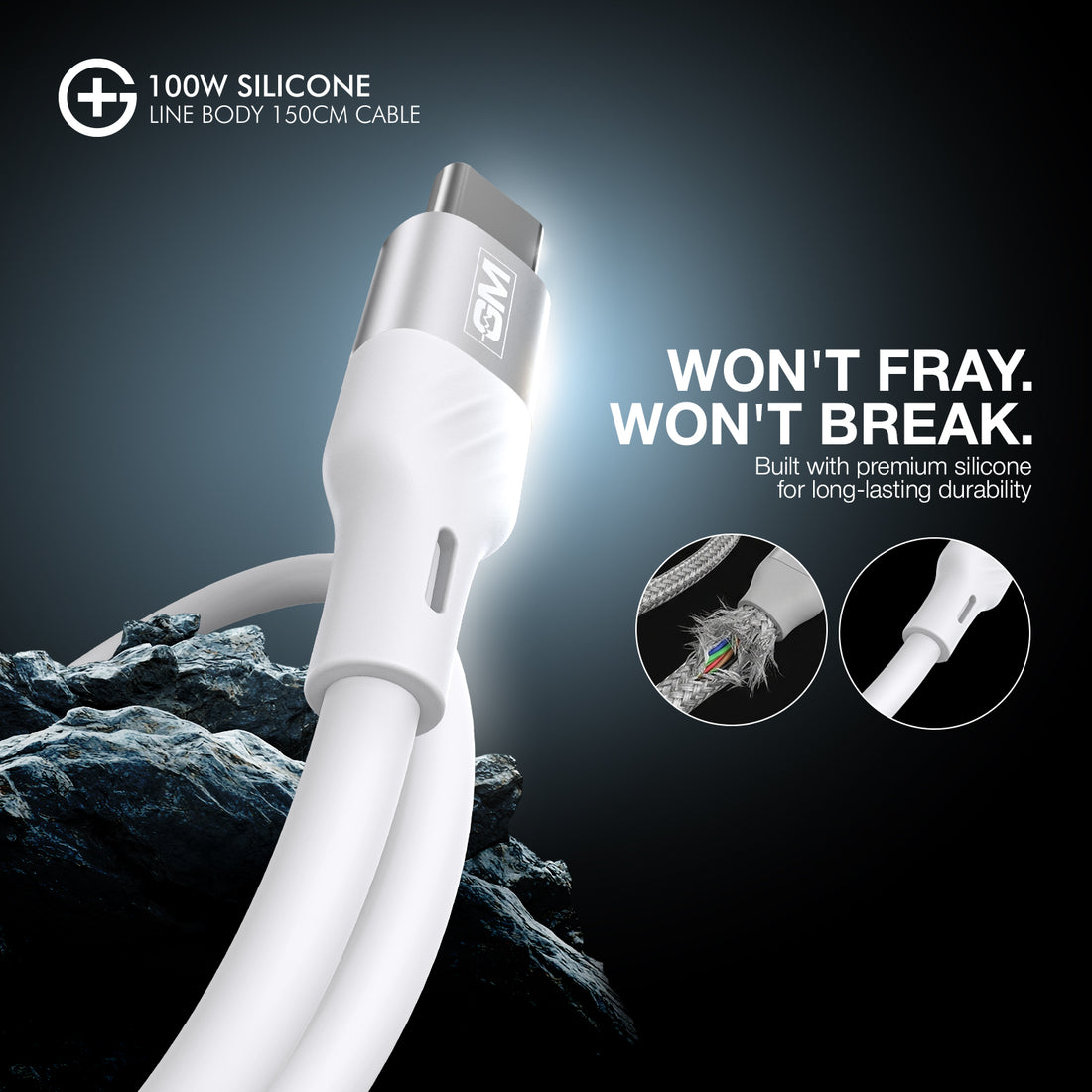 GM G+  Silicon Line Body 150cm Cable 100W (White)