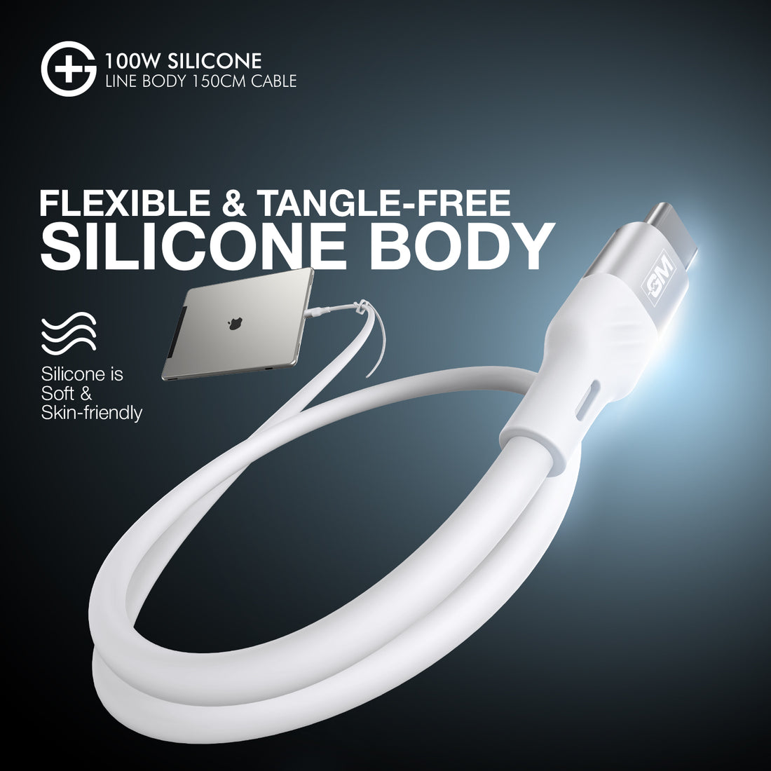 GM G+  Silicon Line Body 150cm Cable 100W (White)