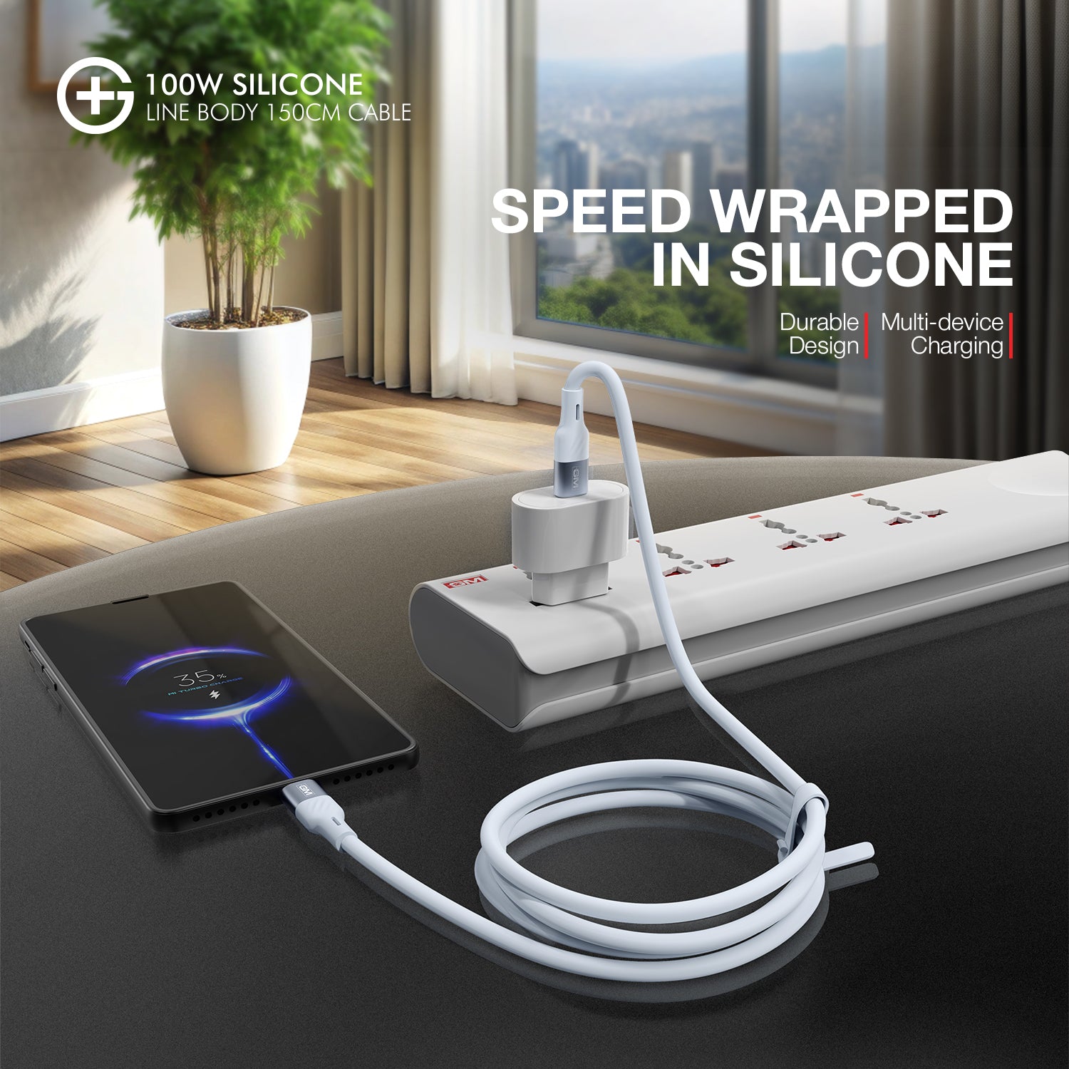 GM G+  Silicon Line Body 150cm Cable 100W (Blue)