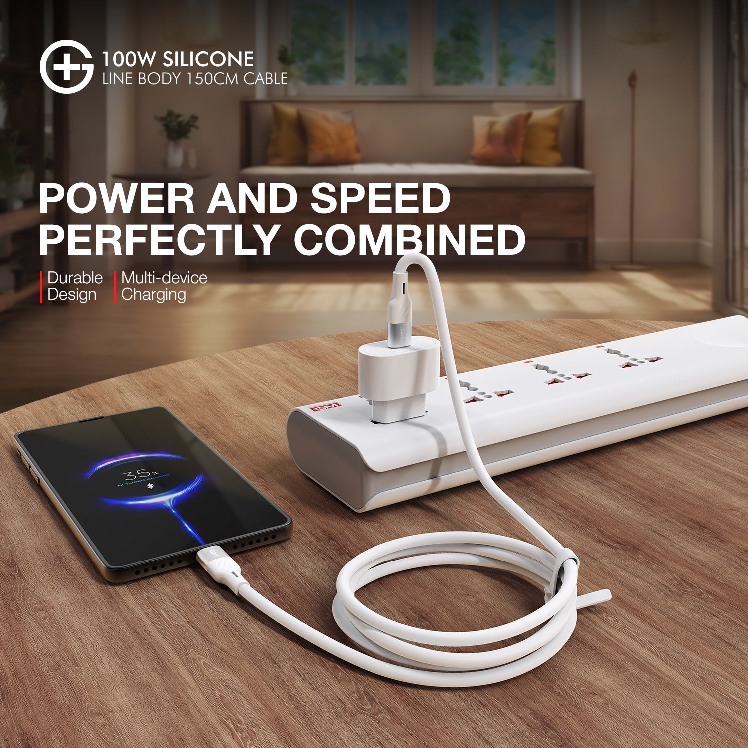 GM G+  Silicon Line Body 150cm Cable 100W (White)