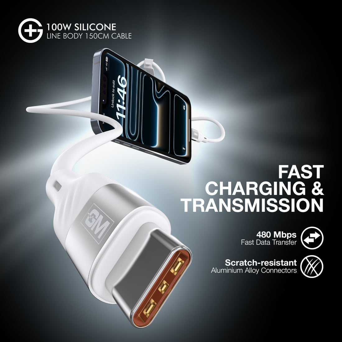 GM G+  Silicon Line Body 150cm Cable 100W (White)