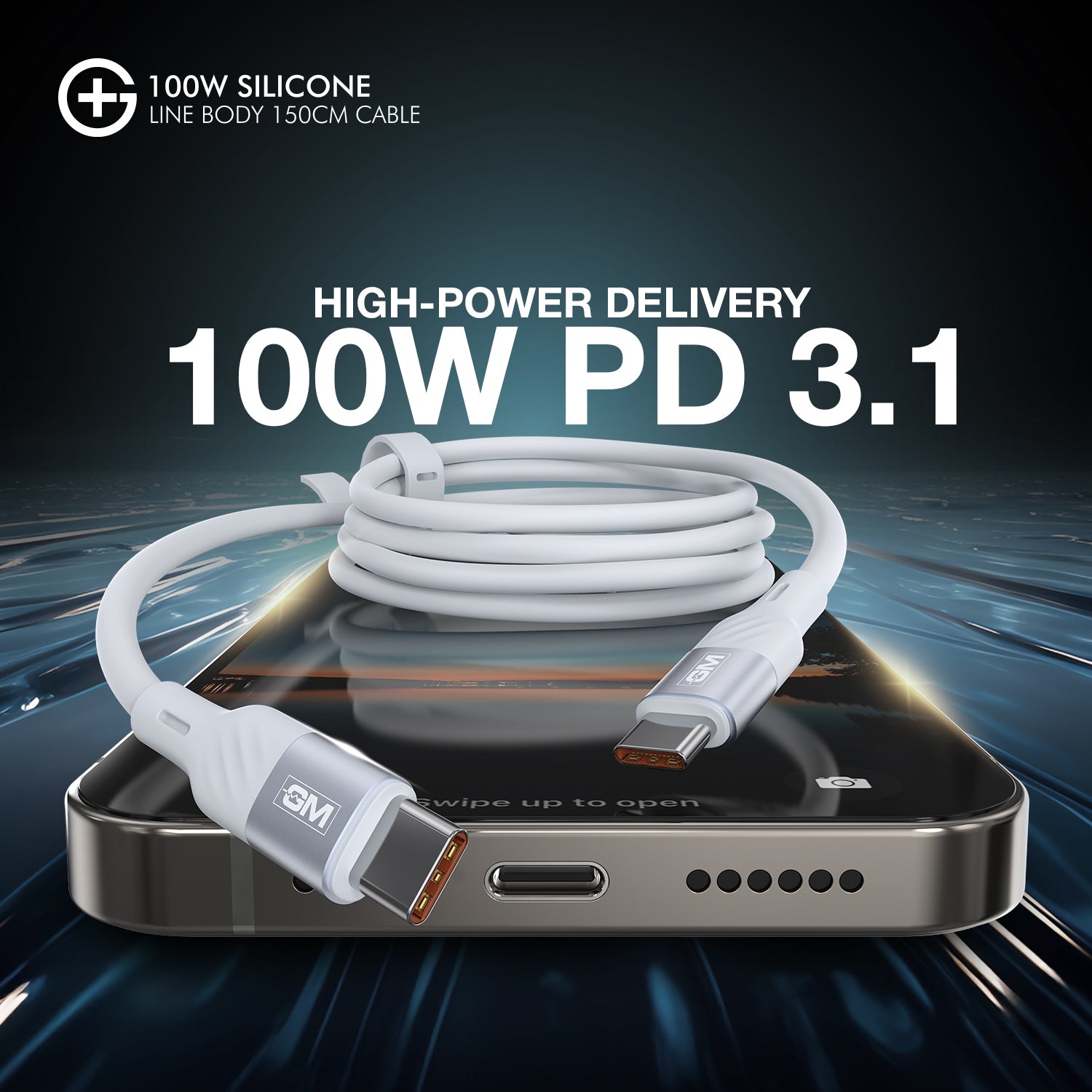 GM G+  Silicon Line Body 150cm Cable 100W (White)