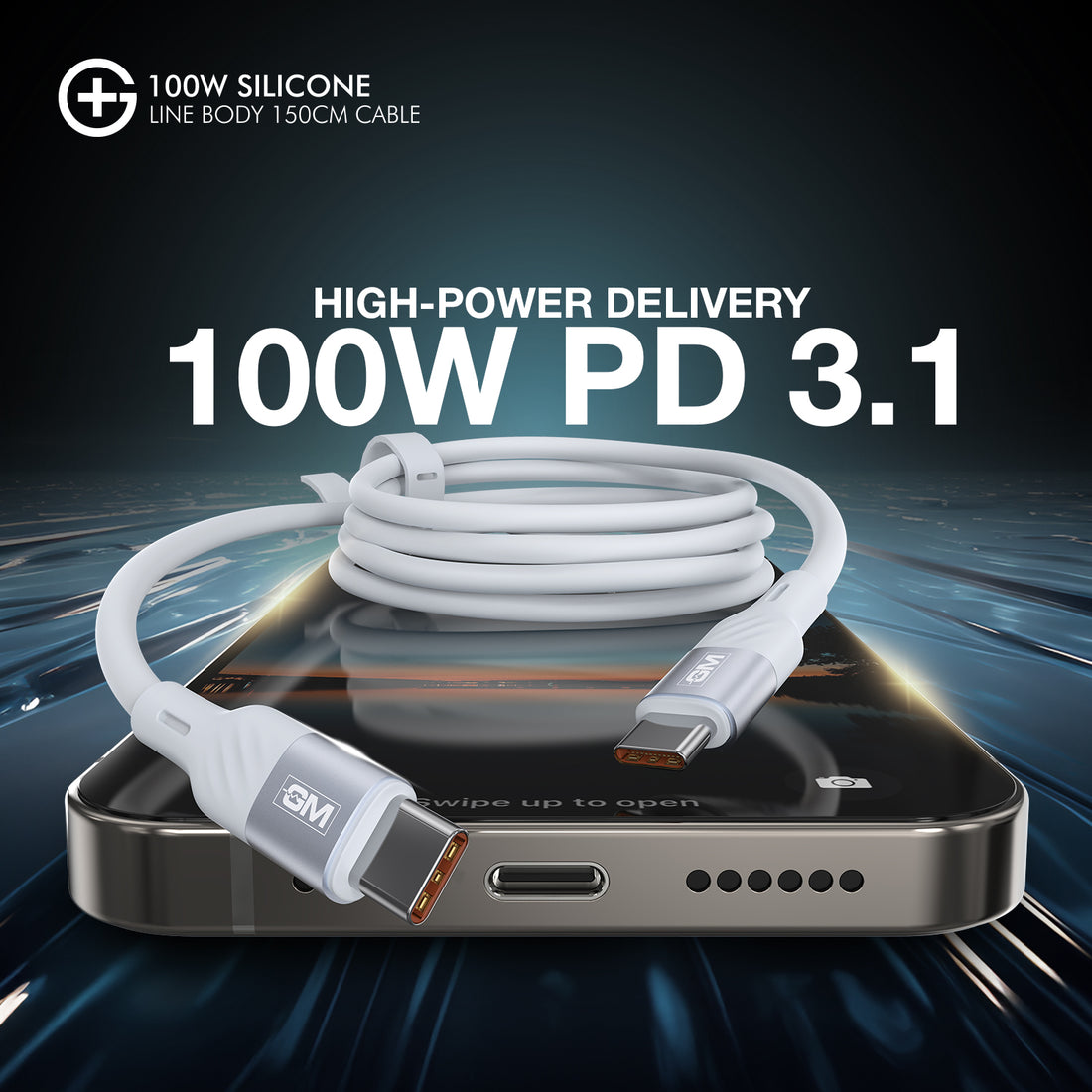 GM G+  Silicon Line Body 150cm Cable 100W (White)