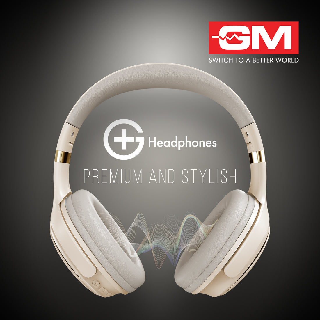 HEADPHONES - BT 5.3, 55H, PURE BASS, LOW LATENCY (Beige)