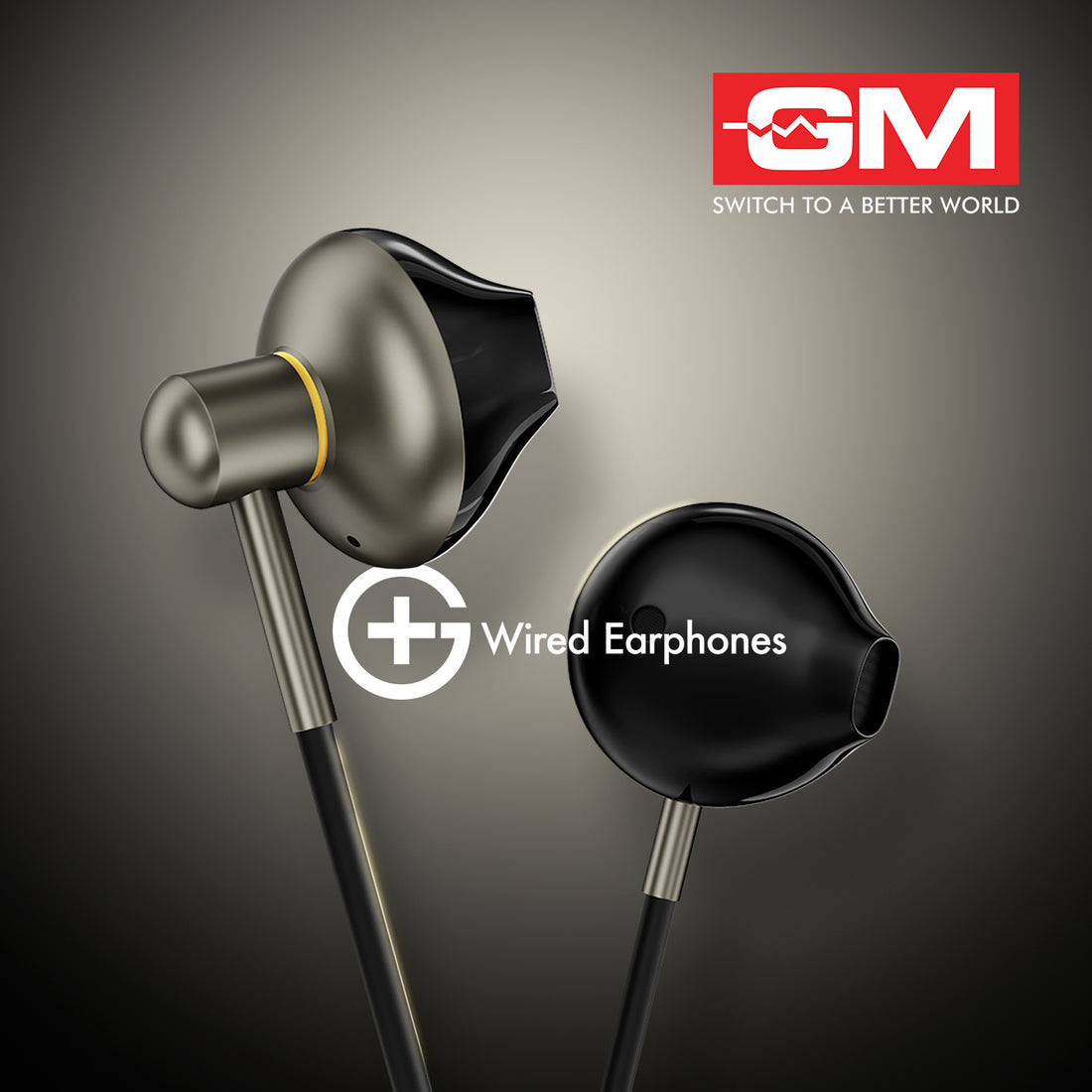 WIRED EARPHONES - HALF-IN EAR DESIGN - 3.5 MM (Tarnish)
