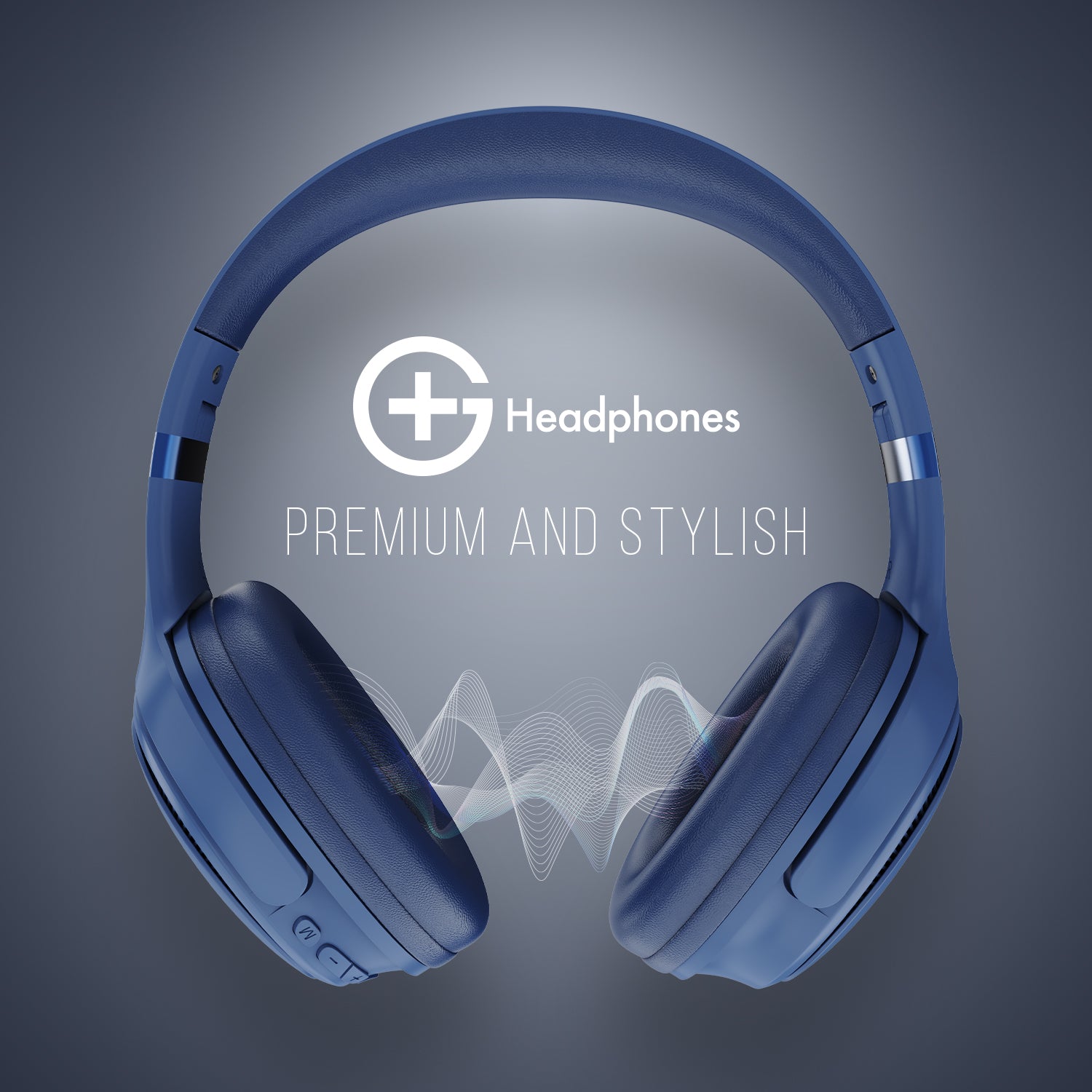 G+ Headphones BT 5.3, Pure Bass, Dual Pairing, 70H Playtime (Blue)
