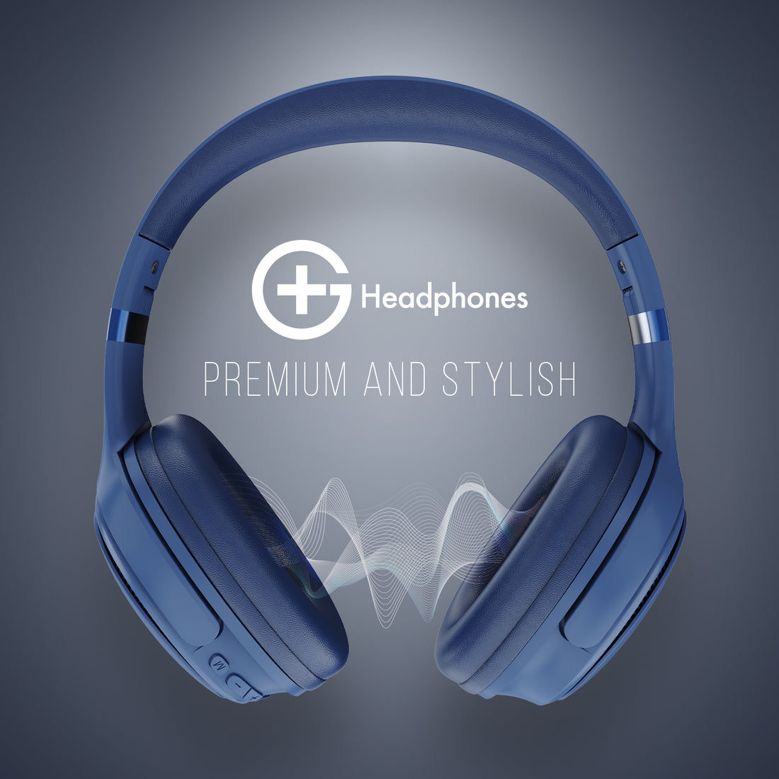 G+ Headphones BT 5.3, Pure Bass, Dual Pairing, 70H Playtime (Blue)