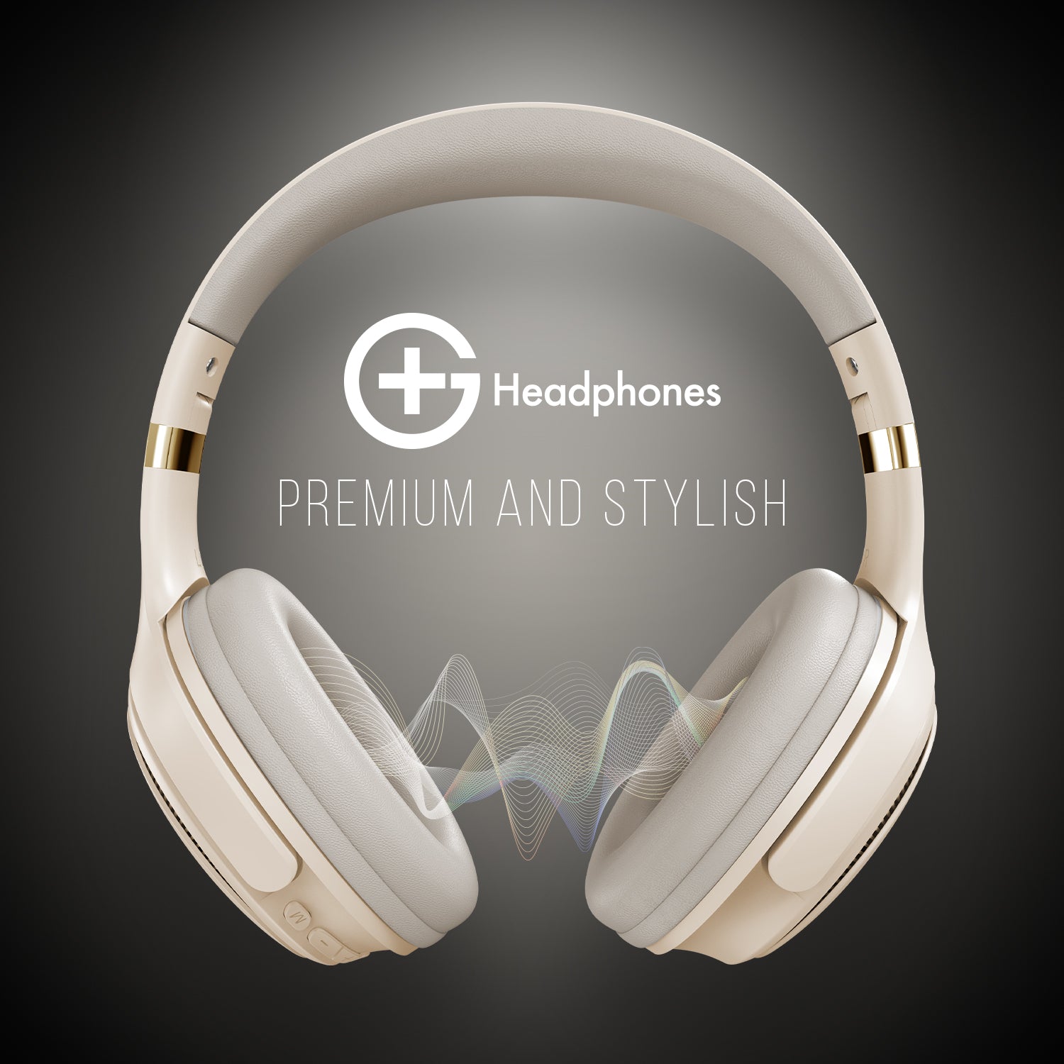 G+ Headphones BT 5.3, Pure Bass, Dual Pairing, 70H Playtime  (Beige)