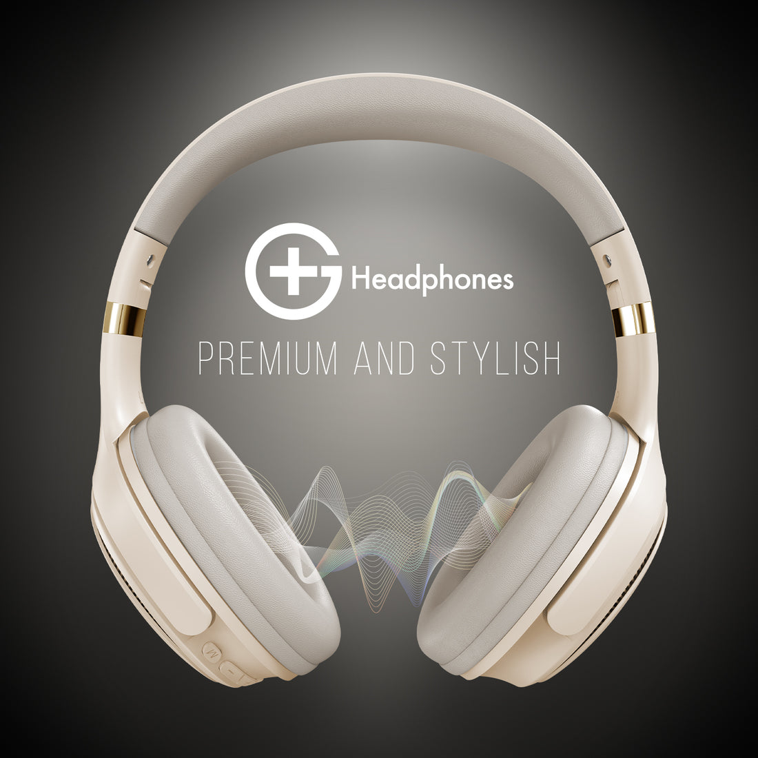 G+ Headphones BT 5.3, Pure Bass, Dual Pairing, 70H Playtime  (Beige)