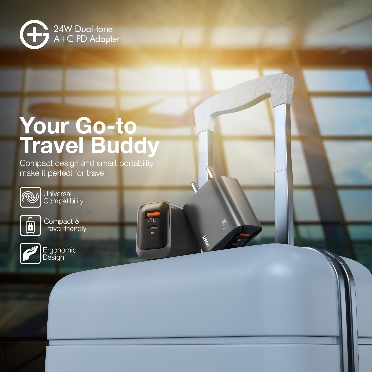 G+ Dual-Tone A+C PD Adapter - 24W Fast Charging