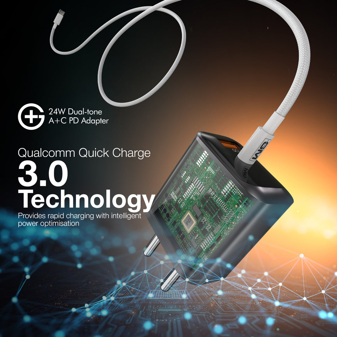 G+ Dual-Tone A+C PD Adapter - 24W Fast Charging