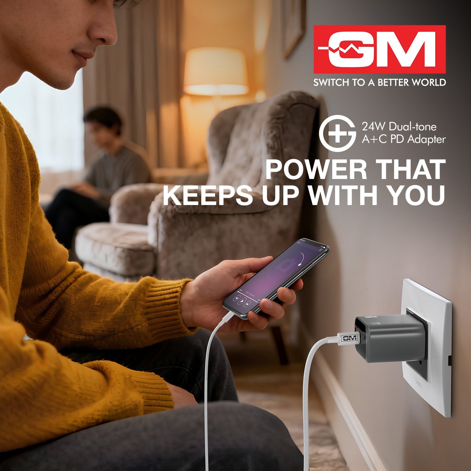 G+ Dual-Tone A+C PD Adapter - 24W Fast Charging
