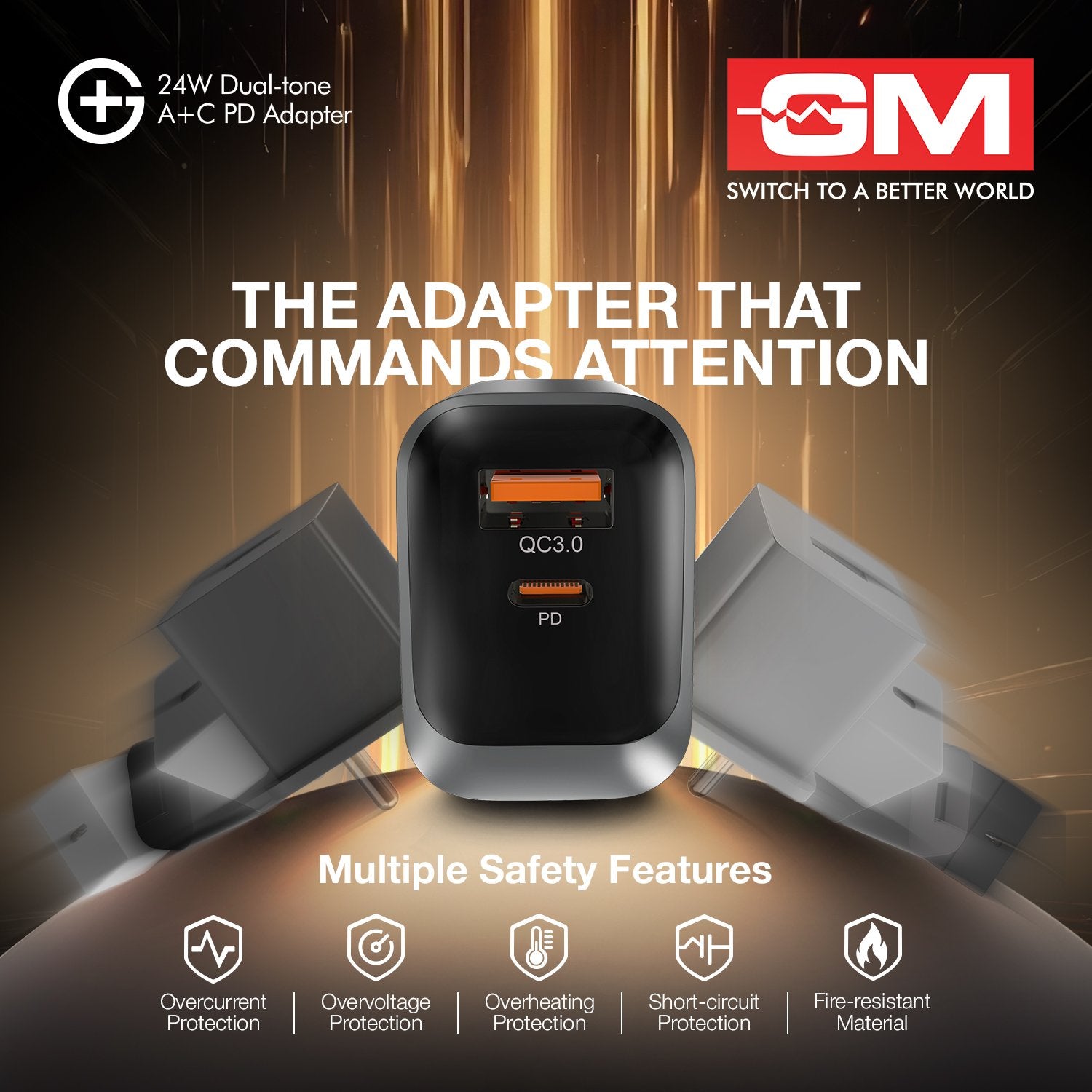 G+ Dual-Tone A+C PD Adapter - 24W Fast Charging