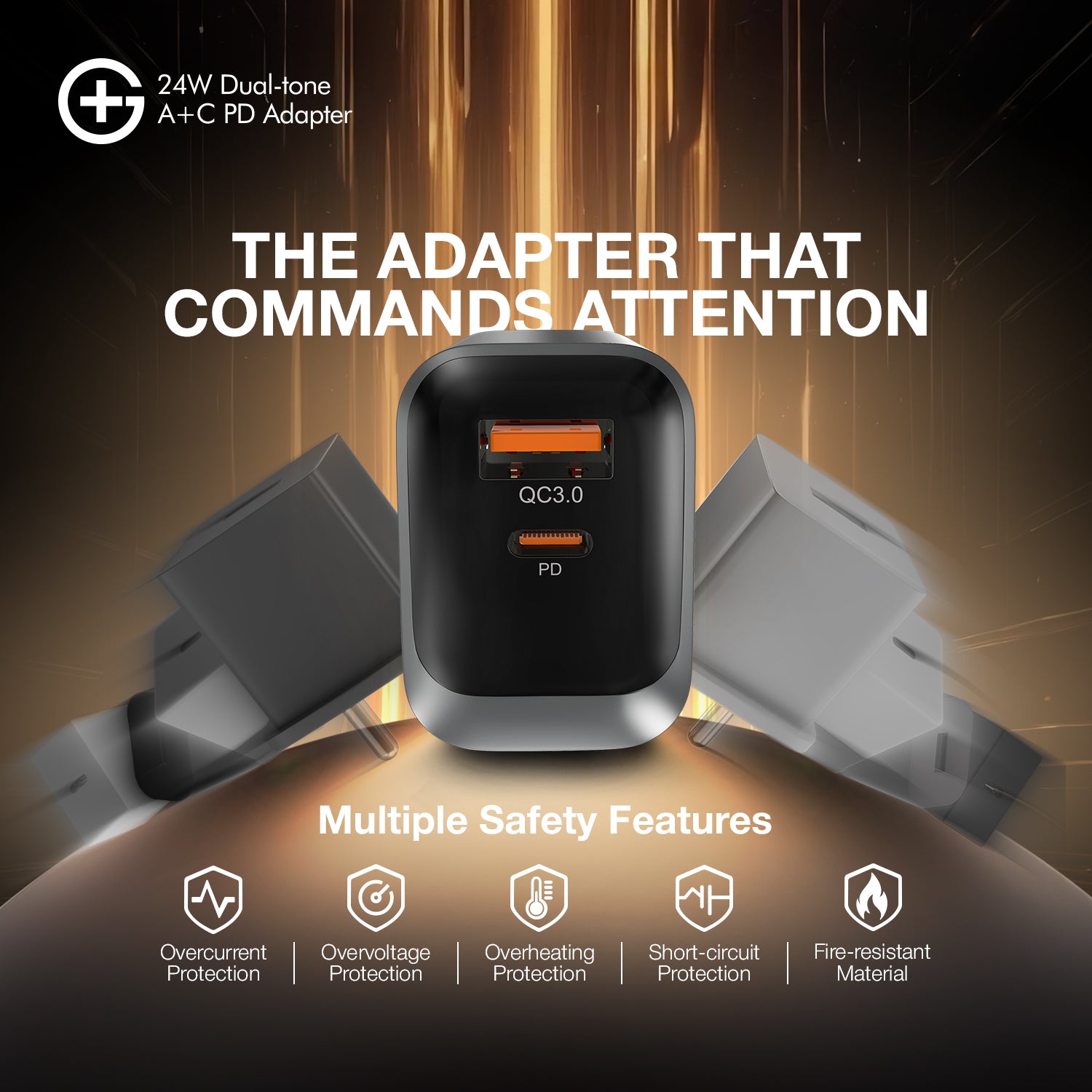 G+ Dual-Tone A+C PD Adapter - 24W Fast Charging
