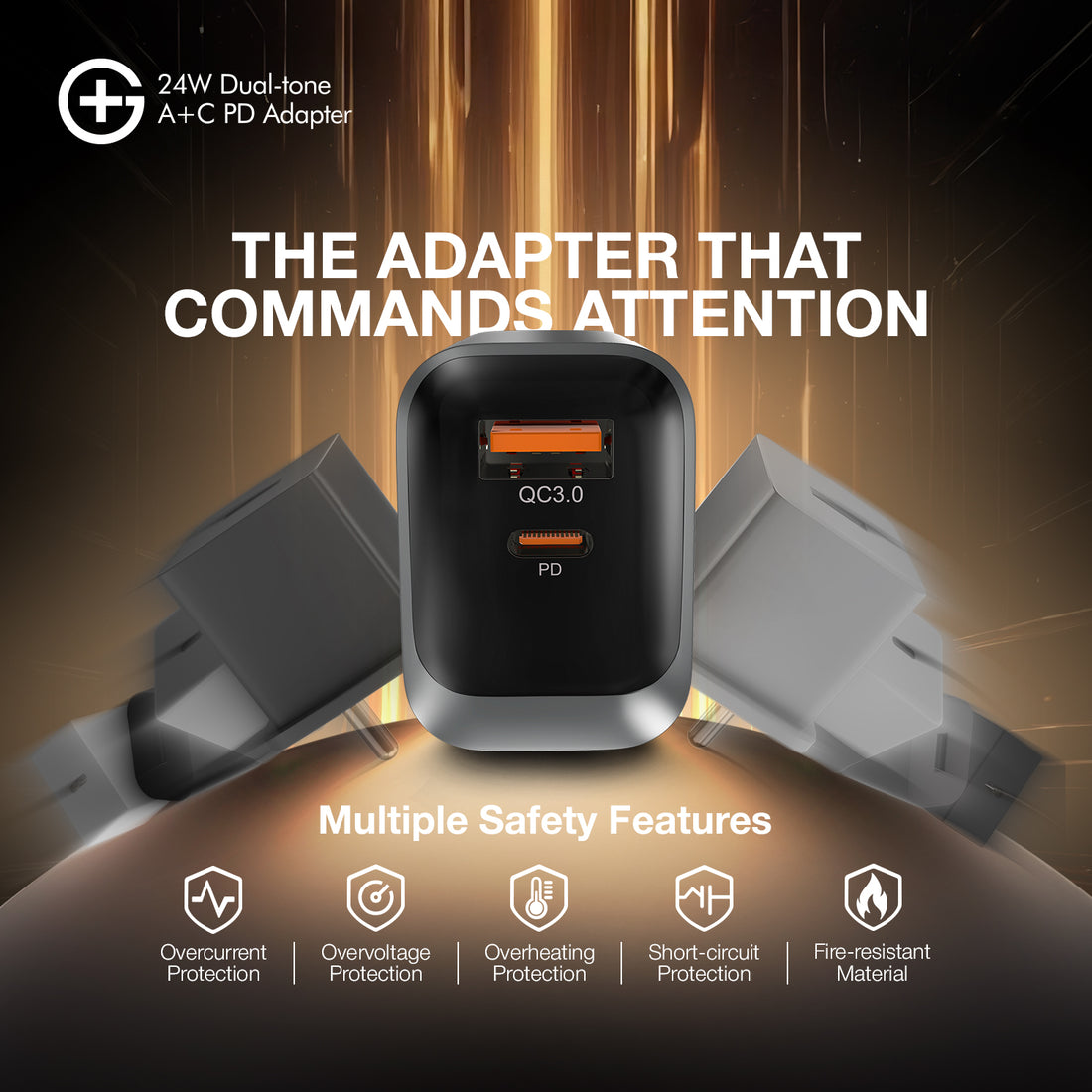 G+ Dual-Tone A+C PD Adapter - 24W Fast Charging