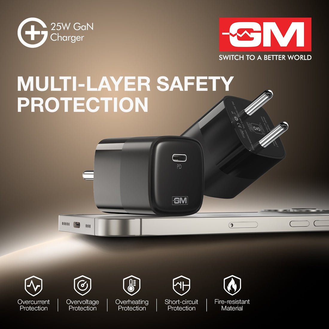 G+ 25W GaN Fast Charger Black