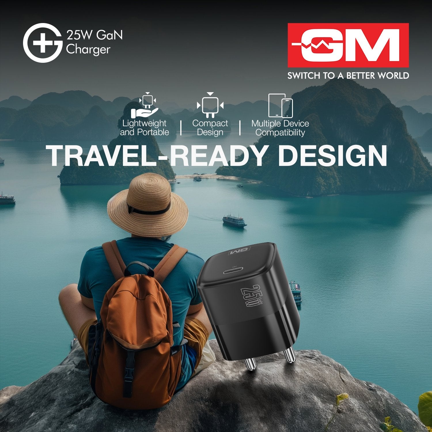 G+ 25W GaN Fast Charger Black