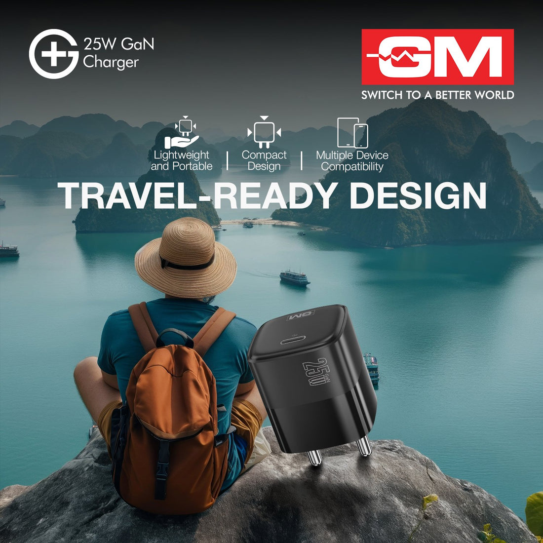 G+ 25W GaN Fast Charger Black