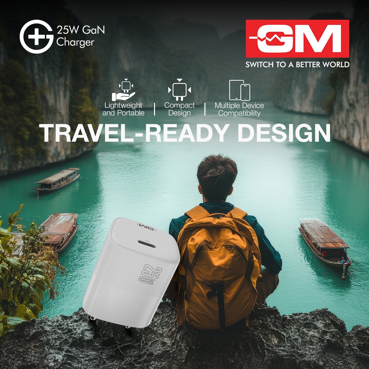 G+ 25W GaN Fast Charger White