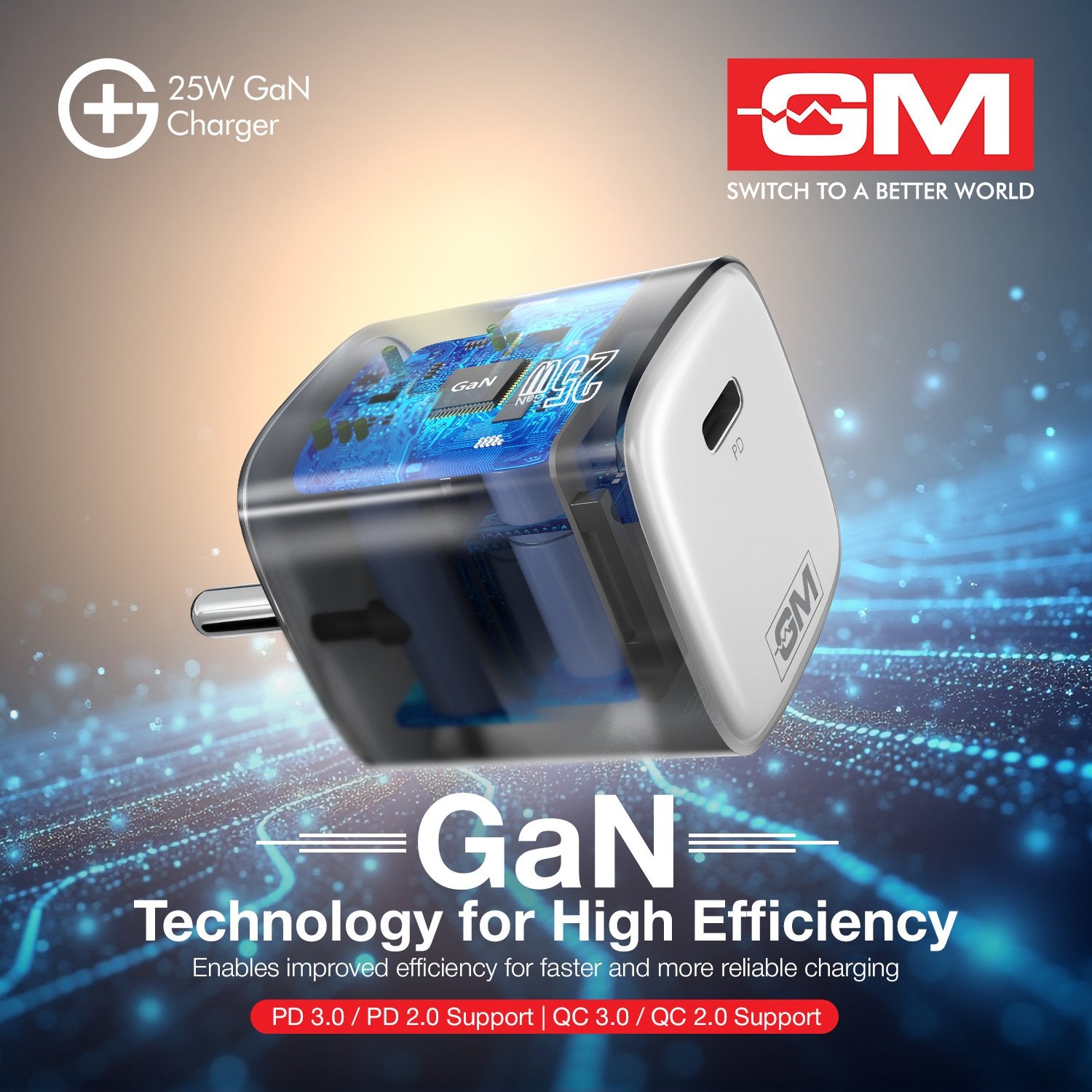 G+ 25W GaN Fast Charger White
