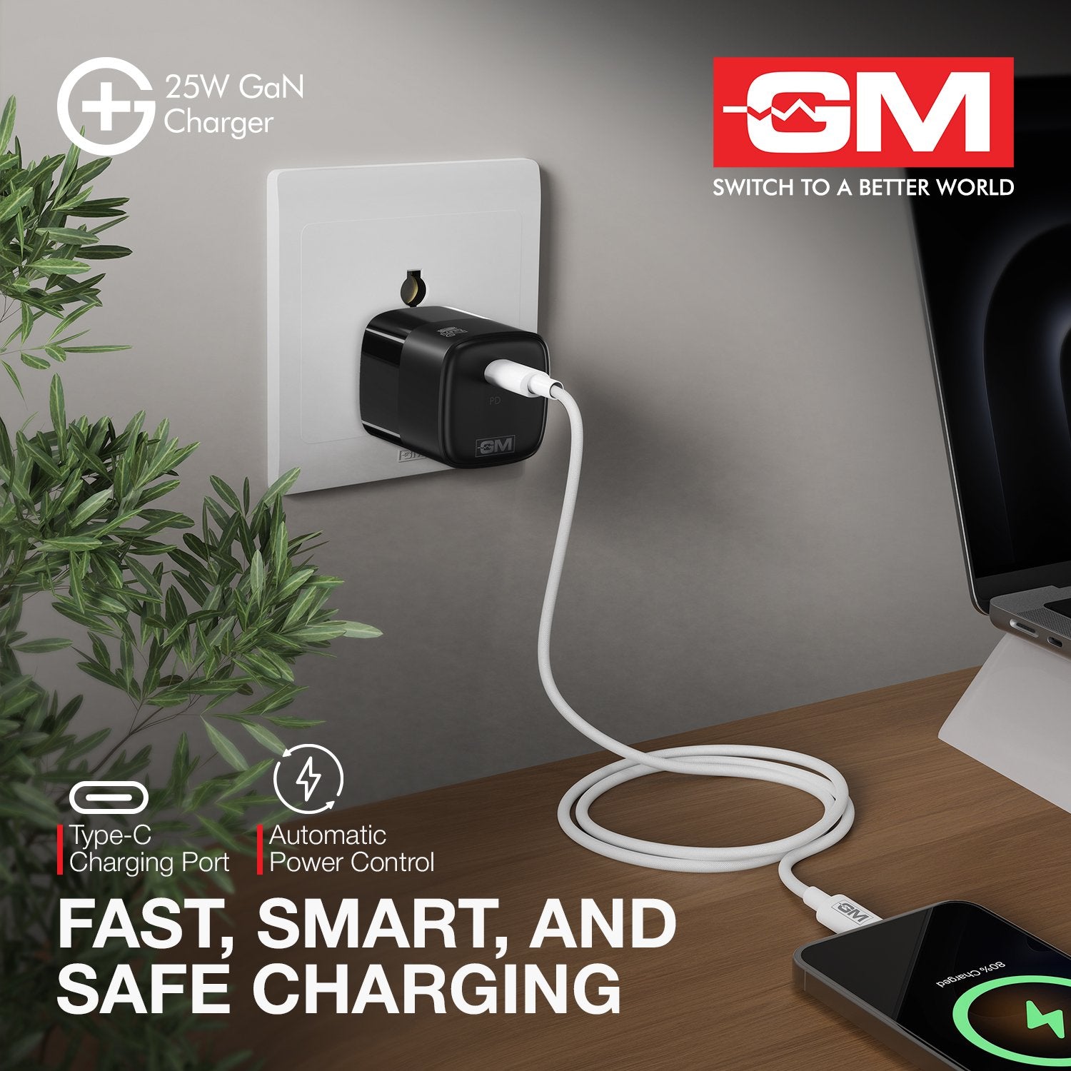 G+ 25W GaN Fast Charger Black