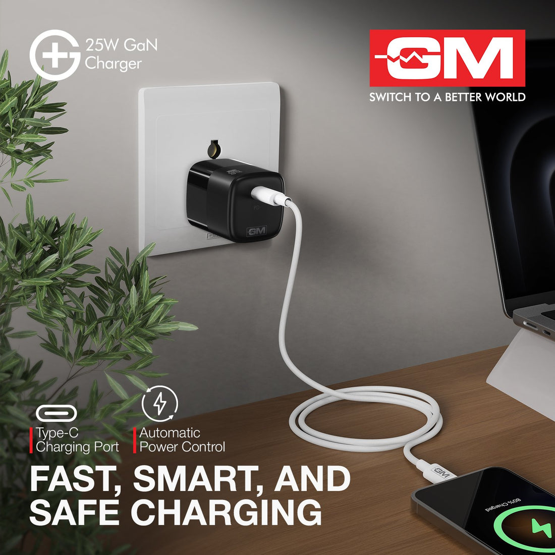 G+ 25W GaN Fast Charger Black