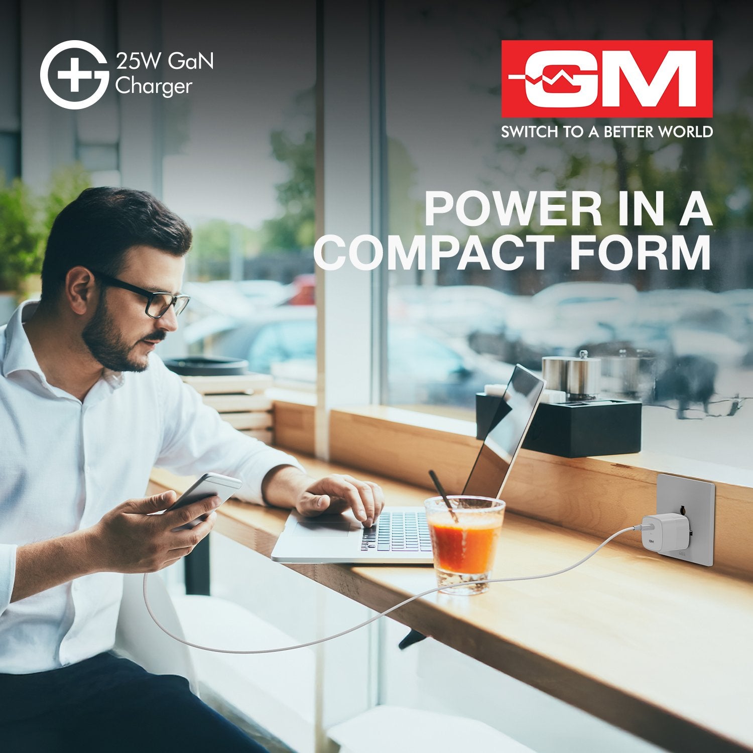 G+ 25W GaN Fast Charger White