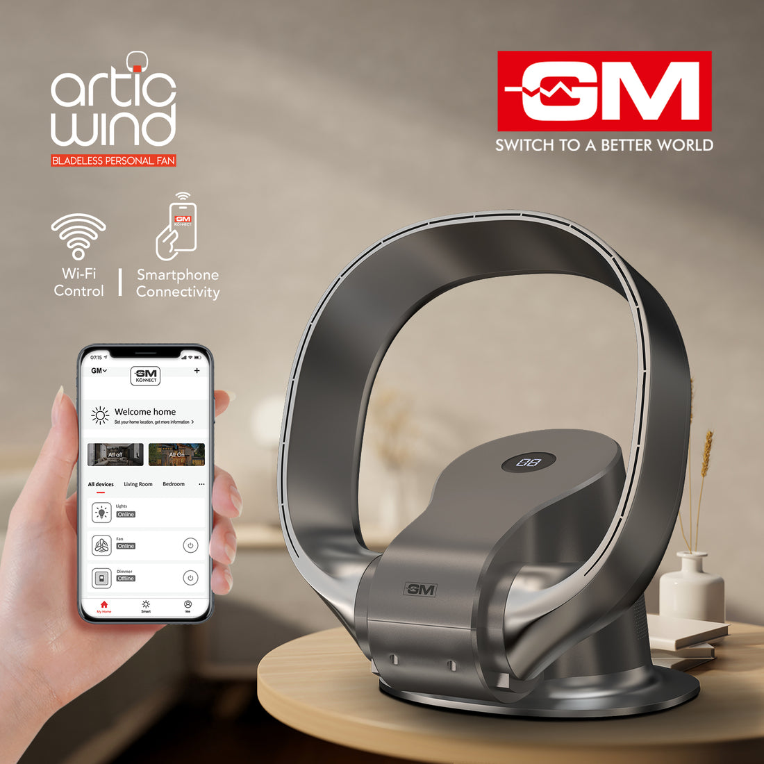 ARTIC WIND BLADELESS PERSONAL FAN (Grey)