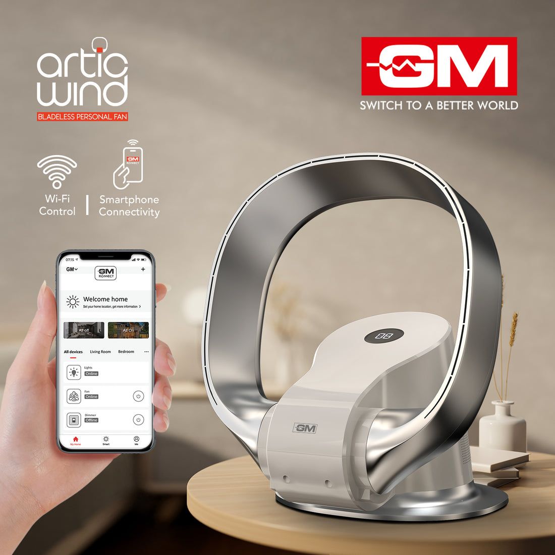 ARTIC WIND BLADELESS PERSONAL FAN (White)