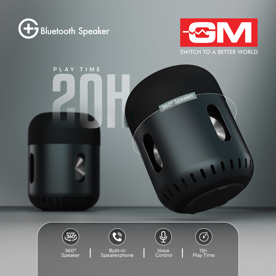 Bluetooth Speaker - 60W, BT 5.0, VOICE CONTROL, 15H PLAYTIME