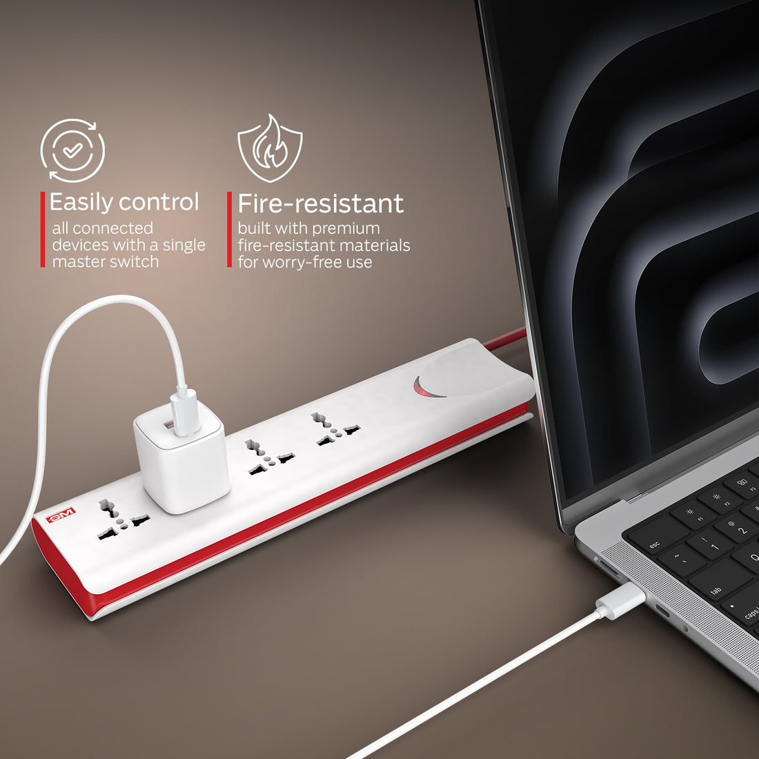 GM 3060 E-book 4+1 Spike Guard 250 Volts (White)