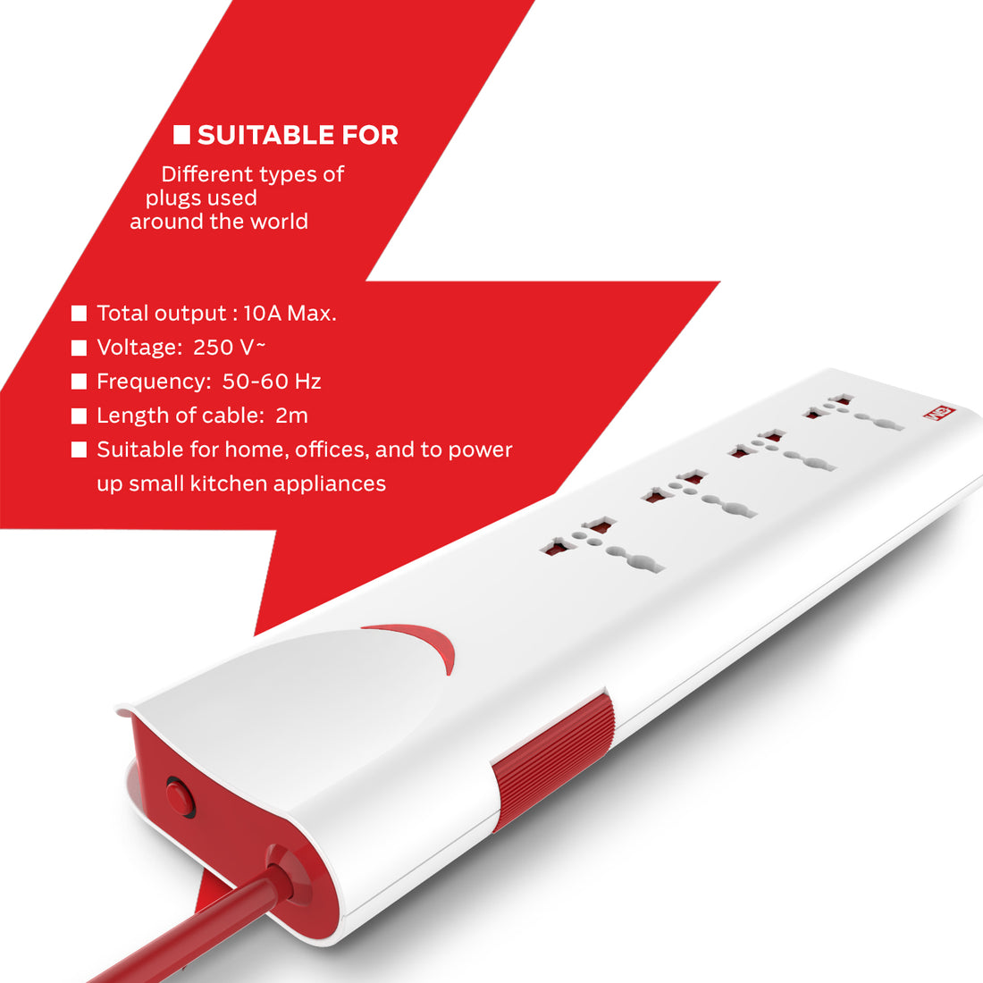 GM 3060 E-book 4+1 Spike Guard 250 Volts (White)
