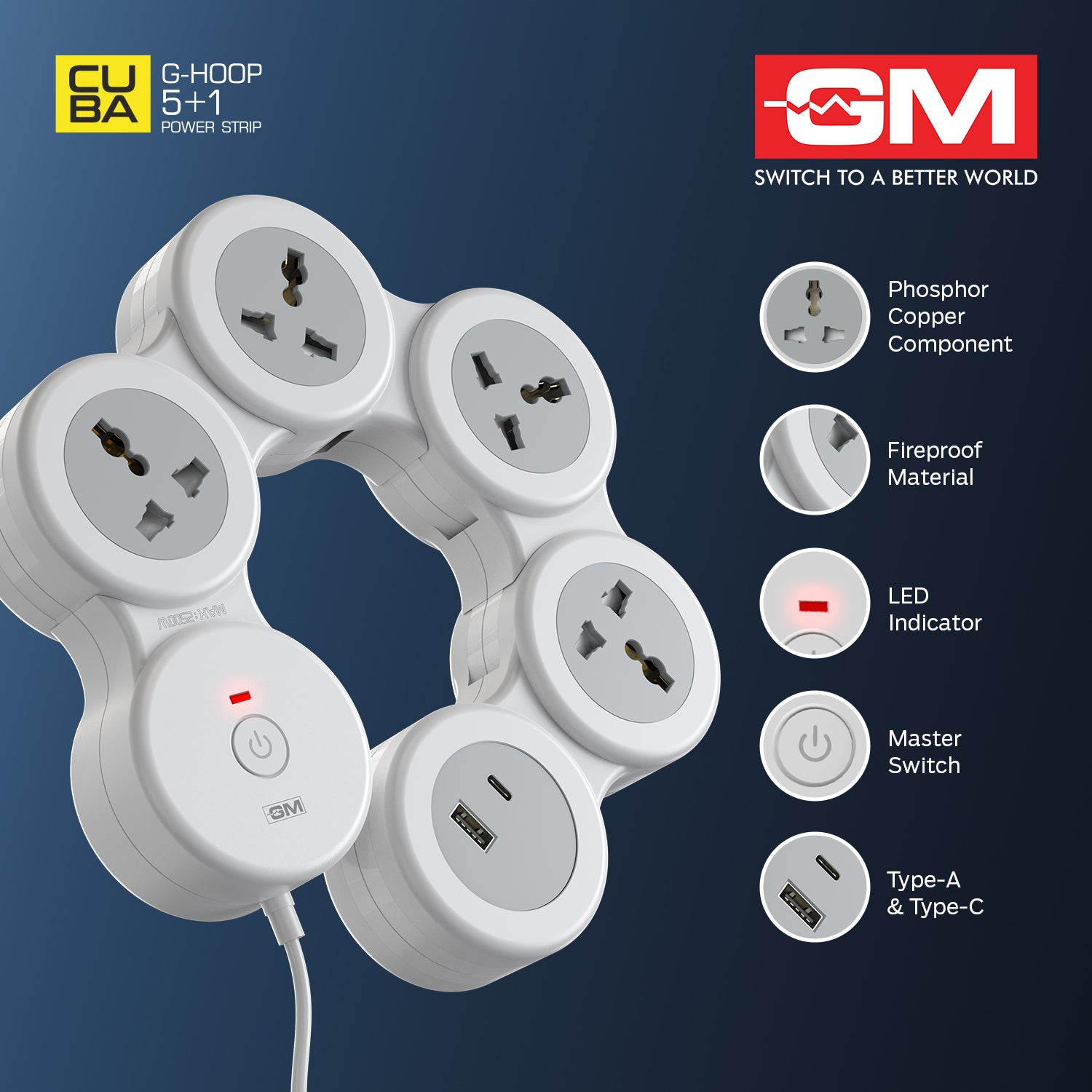 5+1 G-HOOP SPIKE GUARD WITH TYPE A & C (White)