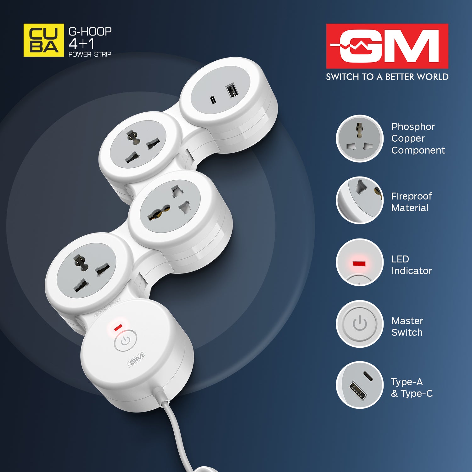 4+1 G-HOOP SPIKE GUARD WITH TYPE A & C (White)