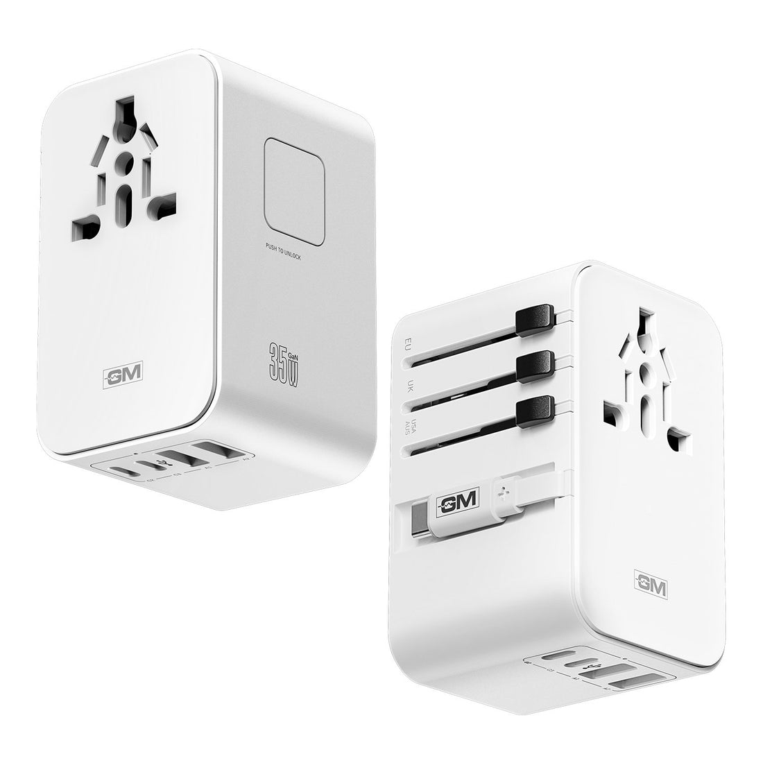 G+ 35W Travelease Pro with Retractable Cable – White