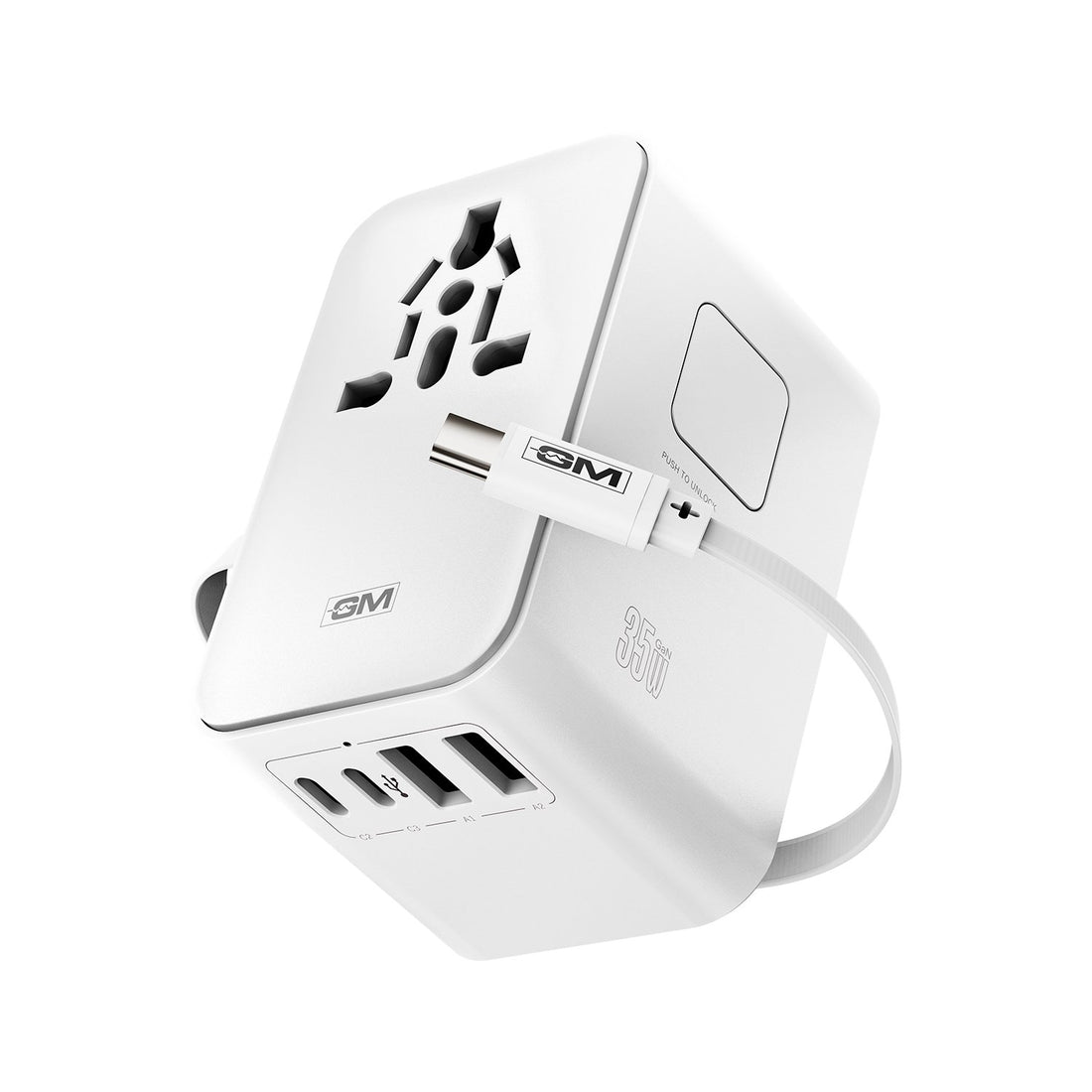 G+ 35W Travelease Pro with Retractable Cable – White