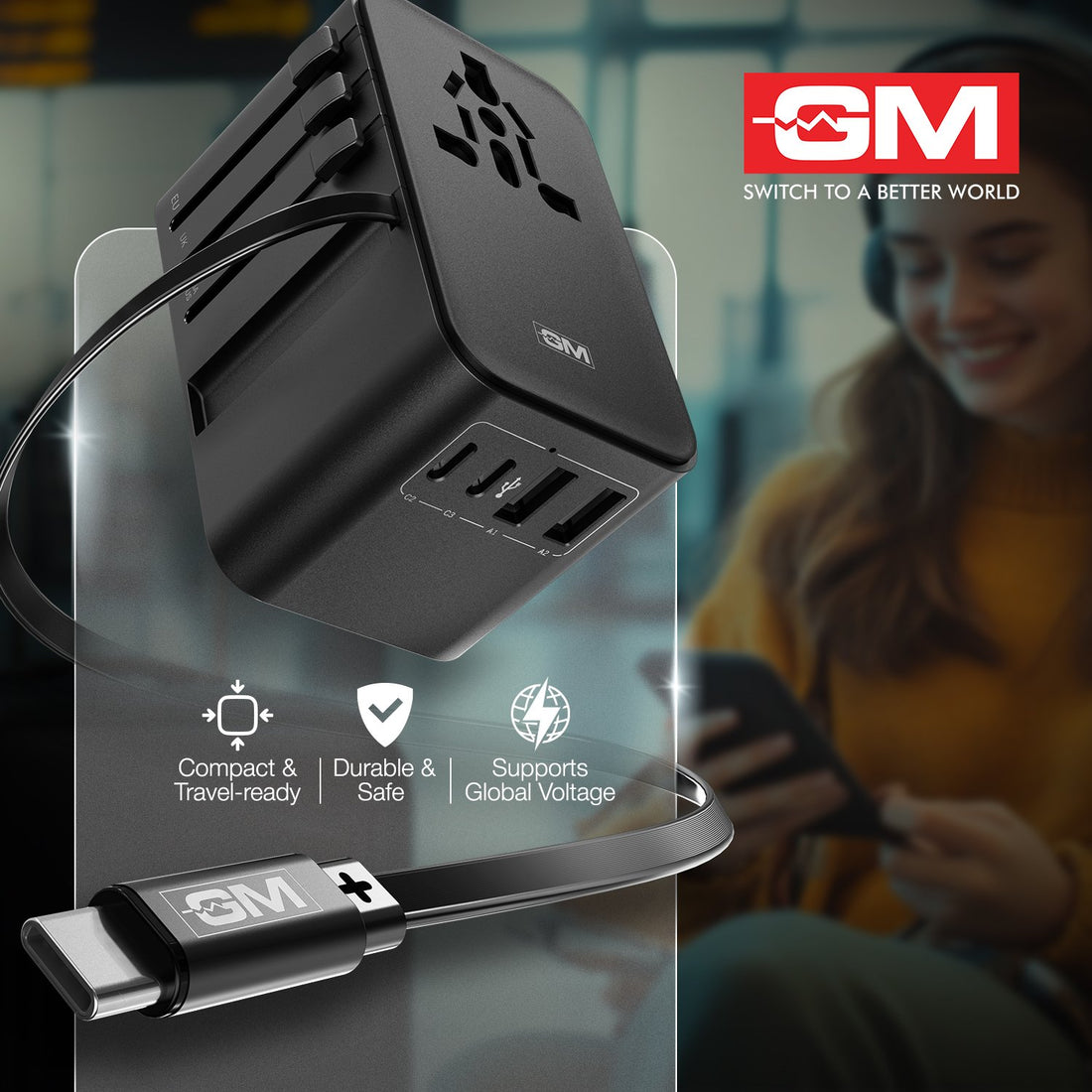 G+ 35W Travelease Pro with Retractable Cable – Black