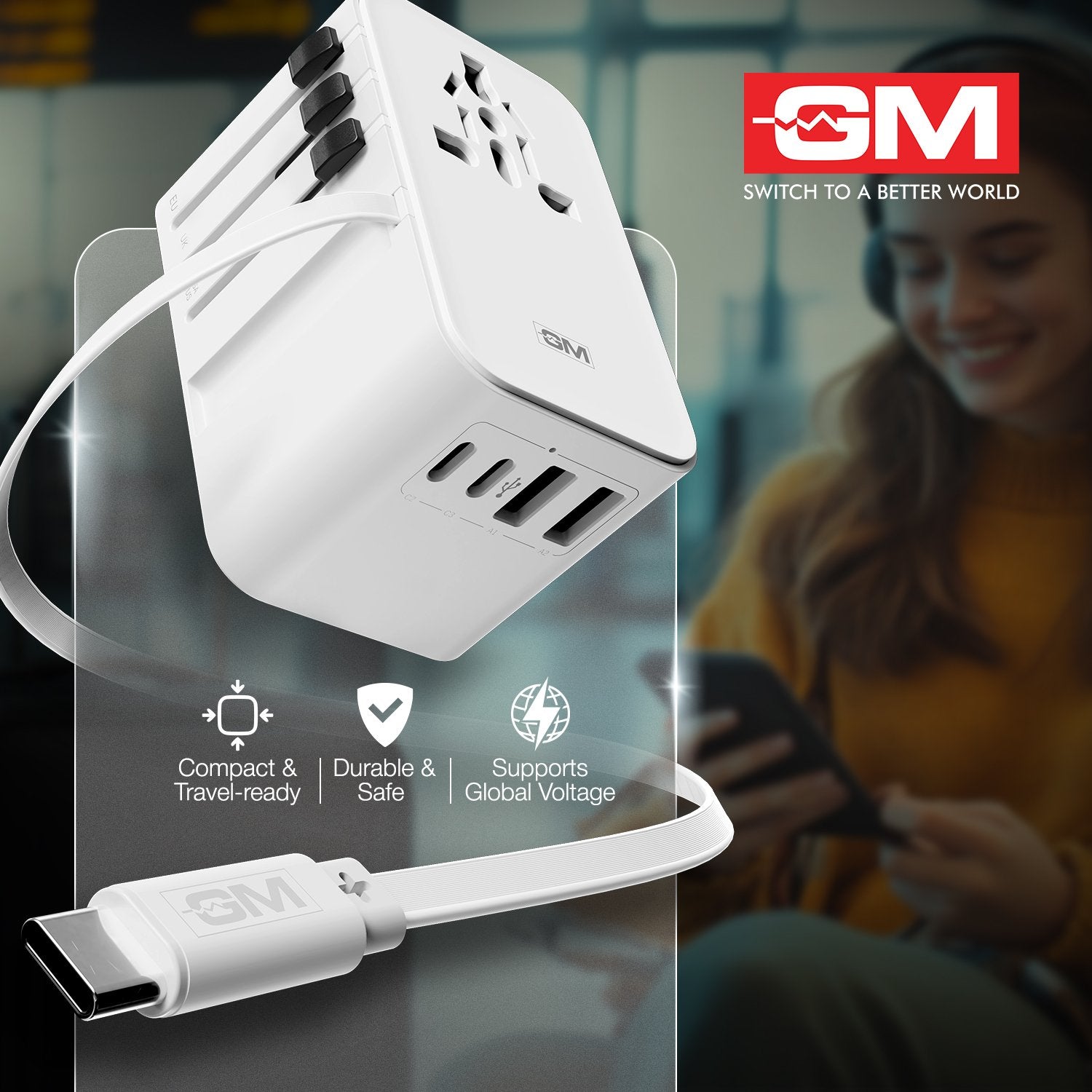 G+ 35W Travelease Pro with Retractable Cable – White