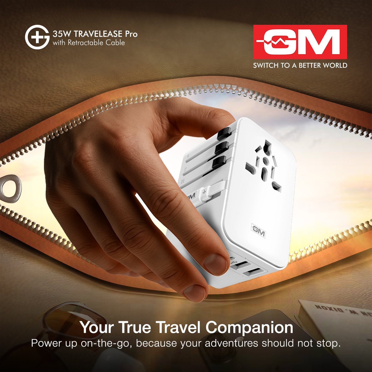 G+ 35W Travelease Pro with Retractable Cable – White