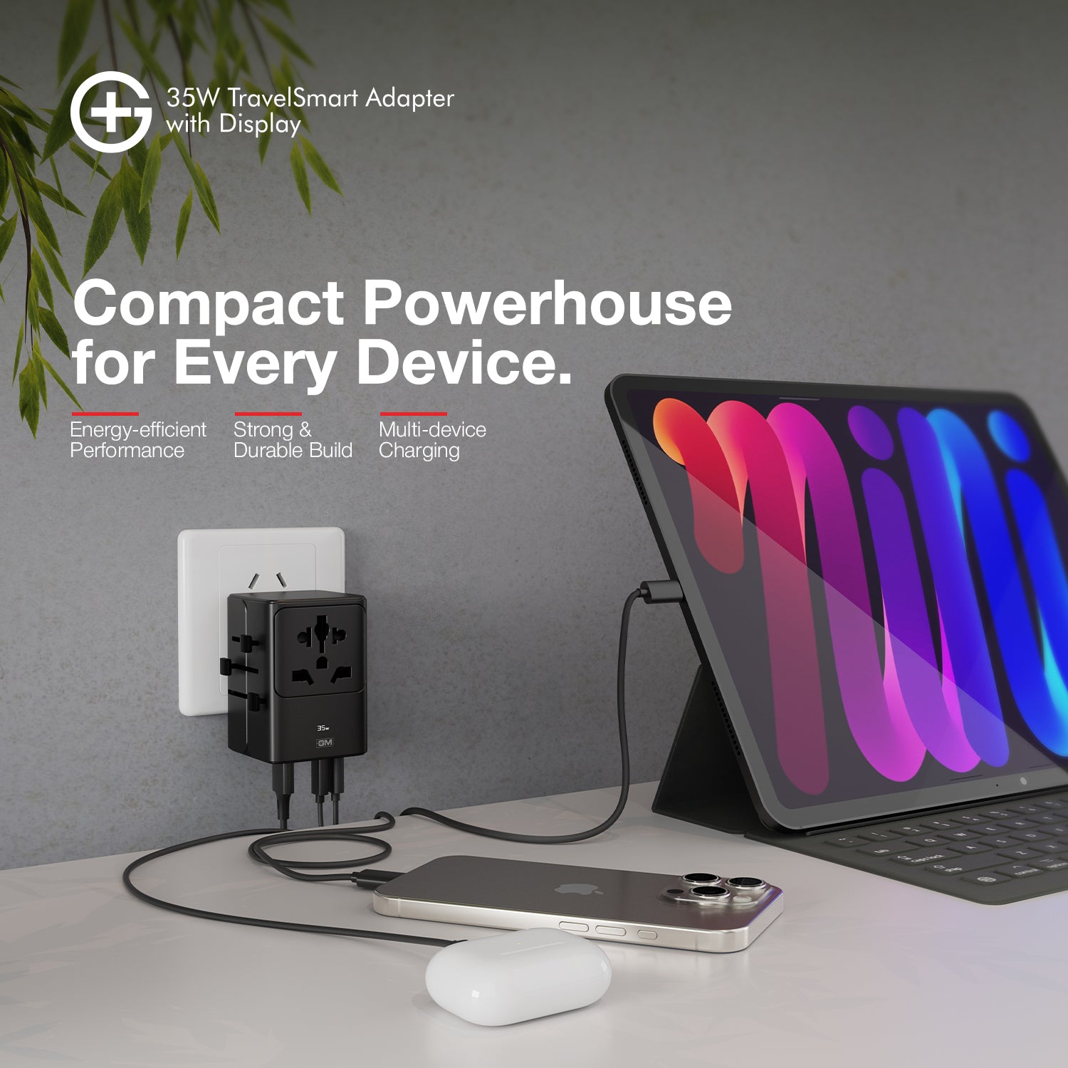 G+ Travelsmart Adapter with Display 35W (BLACK)