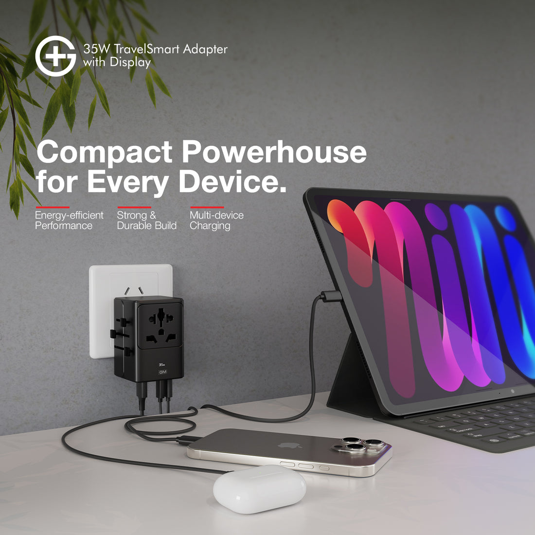 G+ Travelsmart Adapter with Display 35W (BLACK)