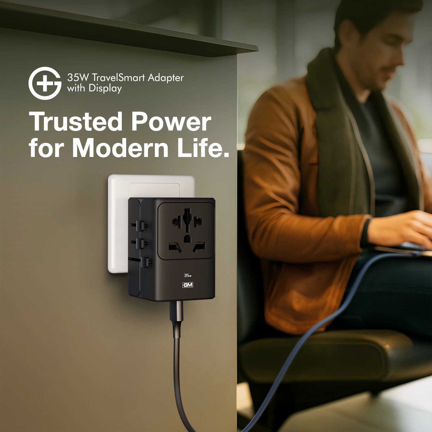 G+ Travelsmart Adapter with Display 35W (BLACK)