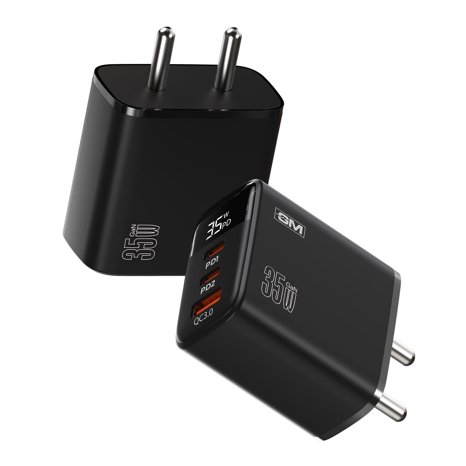 G+ Adapter with LED Display - 35W Fast Charging (Black )