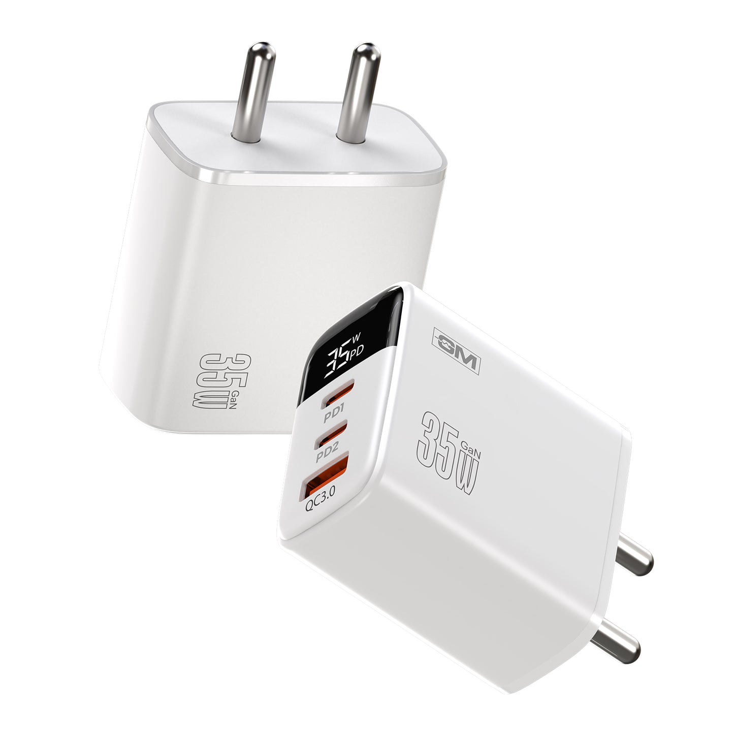 GP 35W ADAPTER WITH LED DISPLAY, WHITE — GM corporate gift