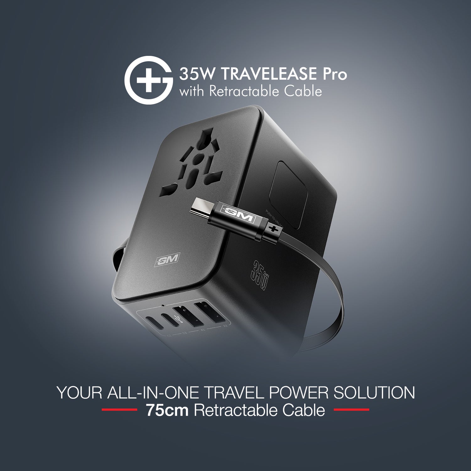 G+ Travelease Pro with Retractable Cable 35W (Black)