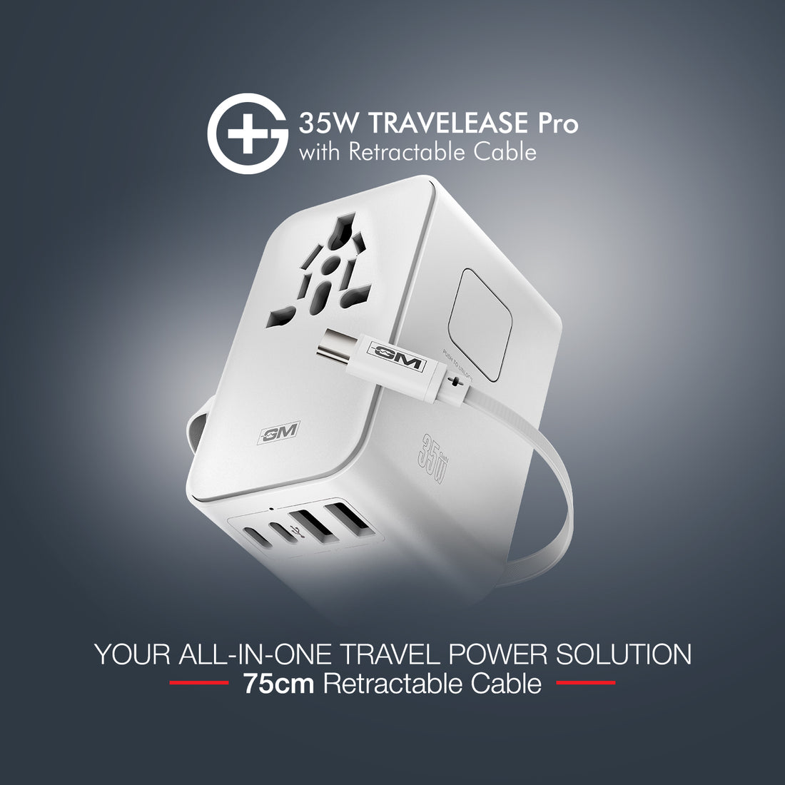 G+ Travelease Pro with Retractable Cable 35W (White)